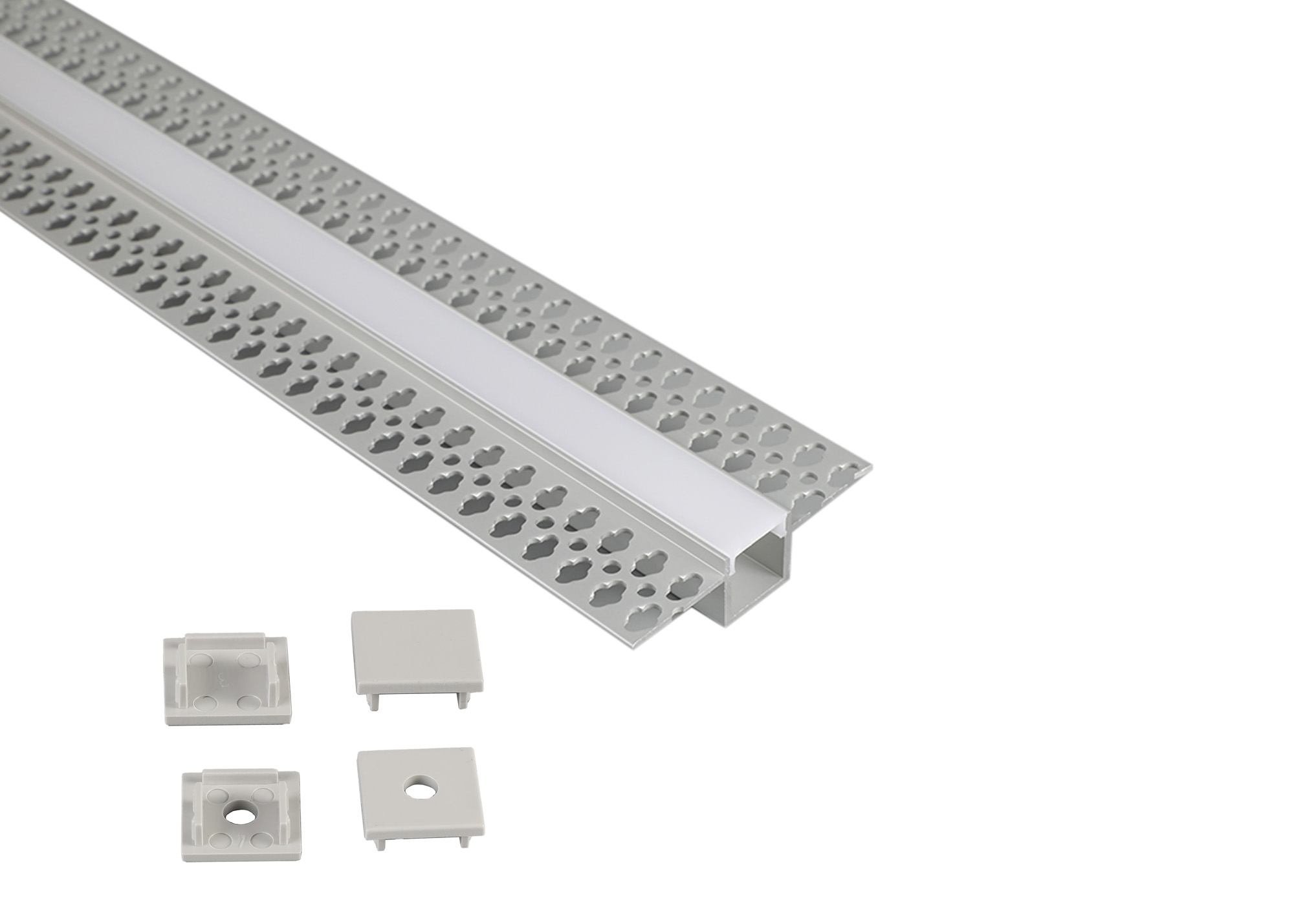 M8067  Tiras 2m, 56 x 15mm  Trimless Aluminium Profile With Diffuser And Accessories
